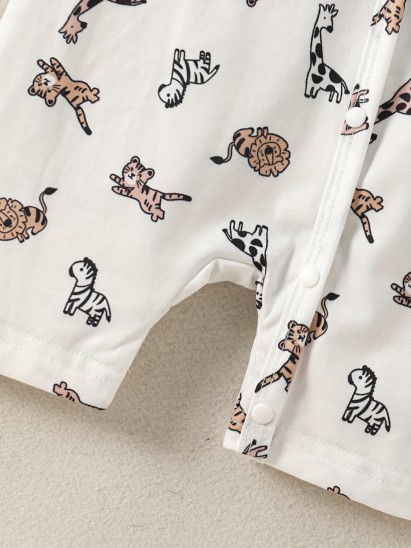 Baby Boys Summer Jumpsuit Set Cotton Animal Prints Stripes Solid Colors 0-3 Years