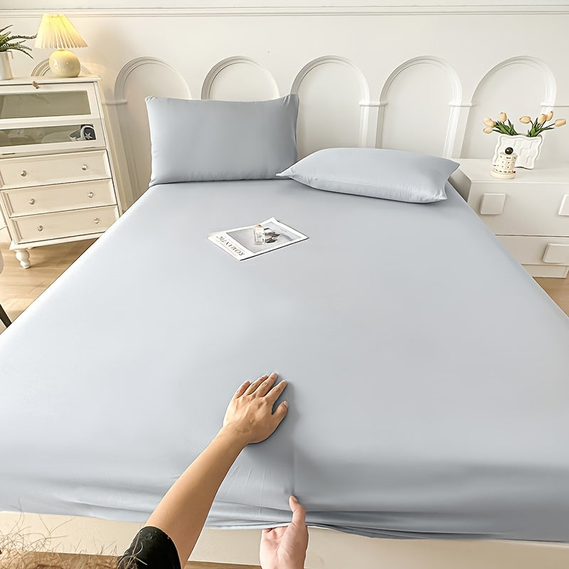 Solid Color Fitted Sheet for Simmons Mattresses Brushed Finish Anti-Slip Dustproof