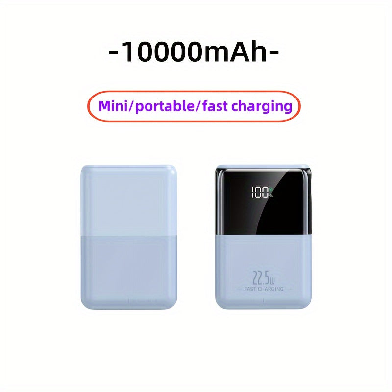 Small Portable Power Bank 10000mAh Fast Charging Dual Input Output Compatible with Android and iPhone