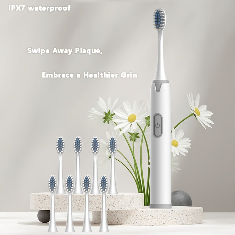 Electric Toothbrush for Adults IPX7 Waterproof with Soft Replaceable Heads