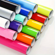 Avtomobil vinil qoplama ruloni, yaltiroq PVC o'z-o'zini yopishtiradigan transport vositasi belgilari