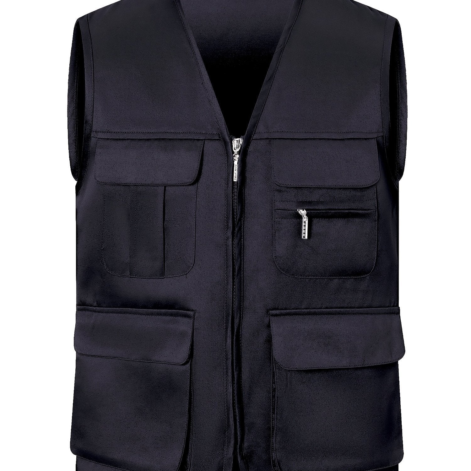 Men's Breathable Polyester Outdoor Vest with Multiple Pockets for Hiking and Fishing