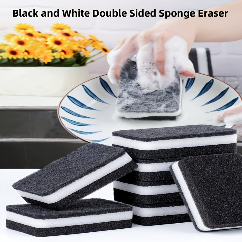 Pack of 12 Double-Sided Kitchen Cleaning Sponges, Oil-Resistant, Versatile