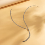 Women’s Copper Snake Bone Chain Necklace with Tassel for Parties and Gifting