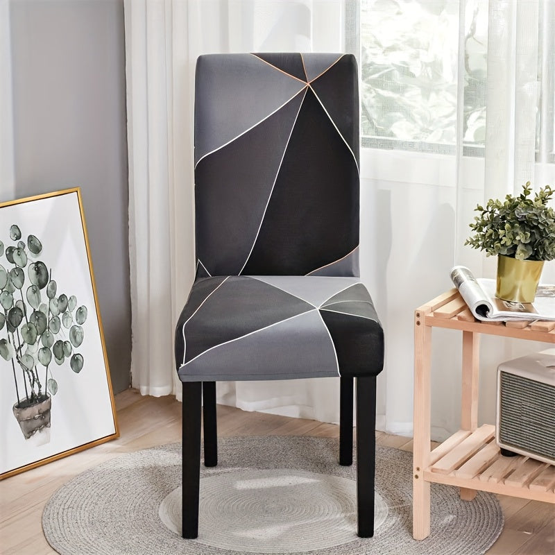 1 шт. Чехол для стула из спандекса с эластичным цветочным принтом для дома и ресторана, изготовленный из растягивающейся полиэстеровой ткани для различных условий, таких как отель, столовая, офис, банкет и домашний декор.