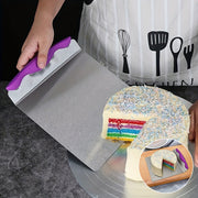 Stainless Steel Cake Transfer Board with Silicone Spatula for Baking and Decorating