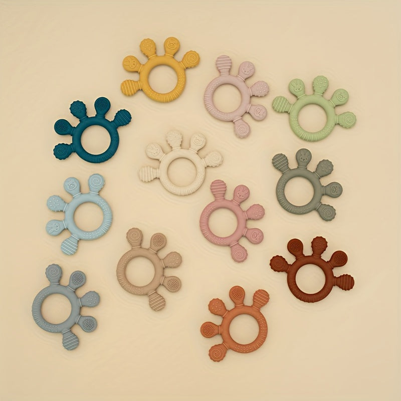 Silicone Teething Toy for Babies 0-3 Years Easy Grip Soft Chew Gift