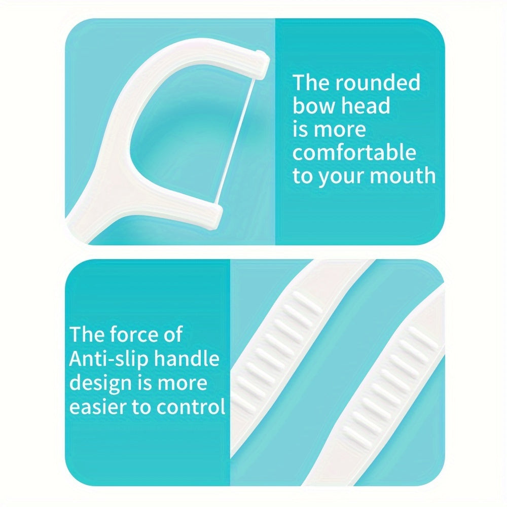 300 Count Unflavored Polyethylene Dental Floss Picks for Effective Tooth Cleaning