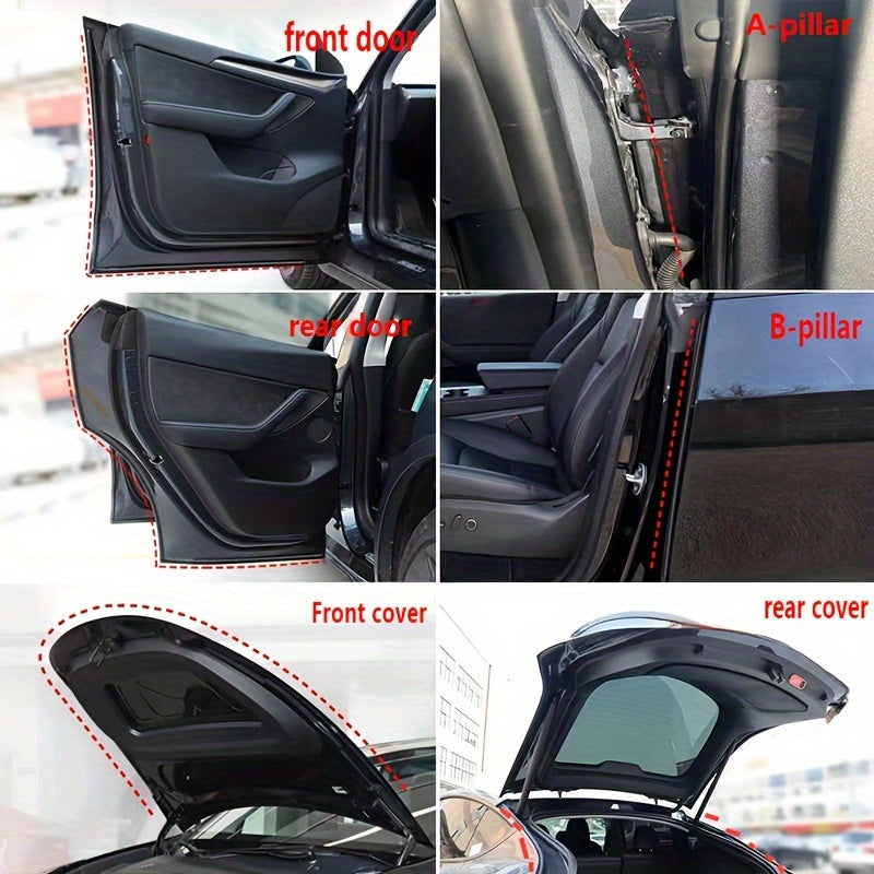 Car Vehicle Door Seal Strip Dustproof Soundproof Weather Stripping Rubber Set