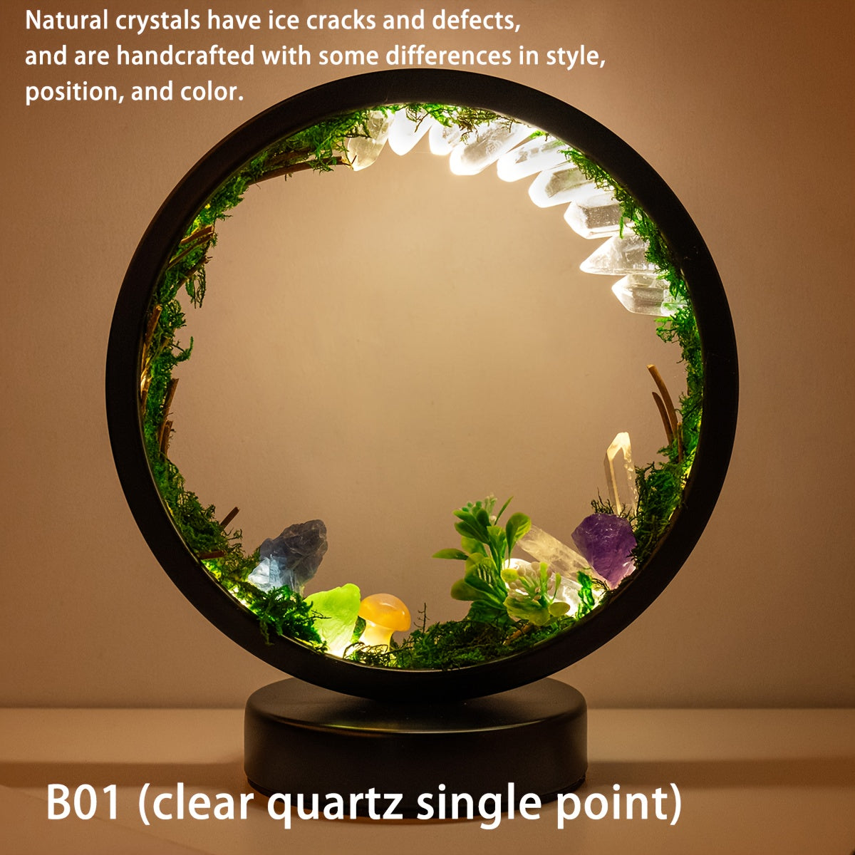 Rechargeable Quartz Forest Nightlight for Bedside Desk Decor