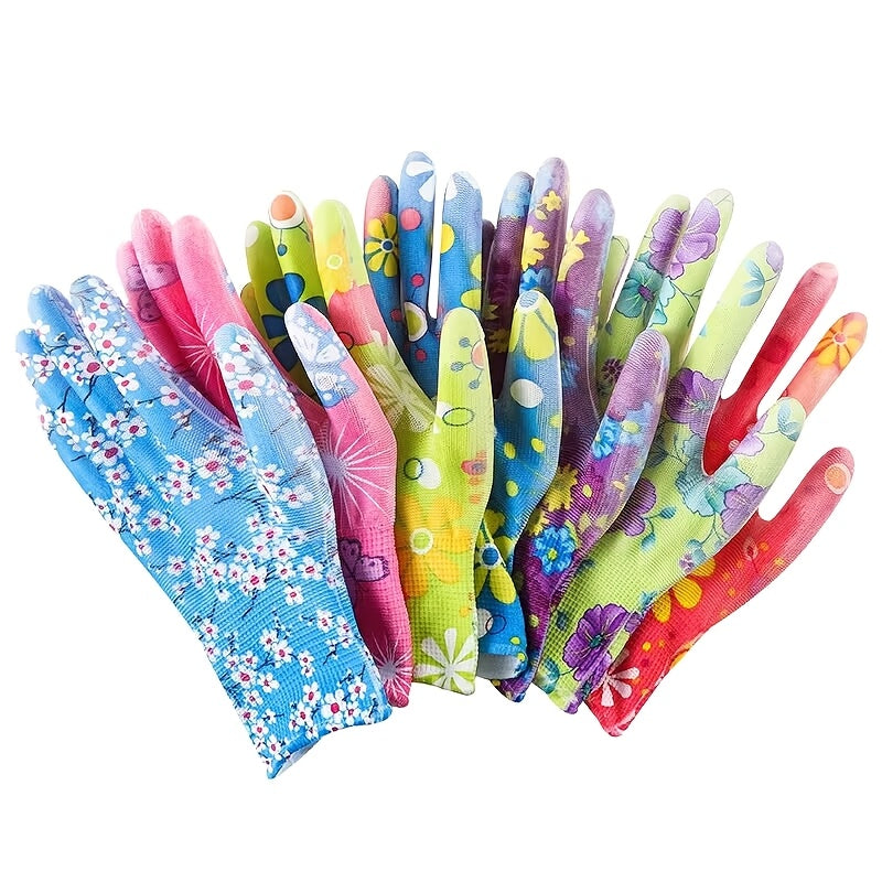 Nylon Garden Gloves for Women Available in 6 10 12 24 Pcs Flexible Finger Protection for Planting Weeding Seeding