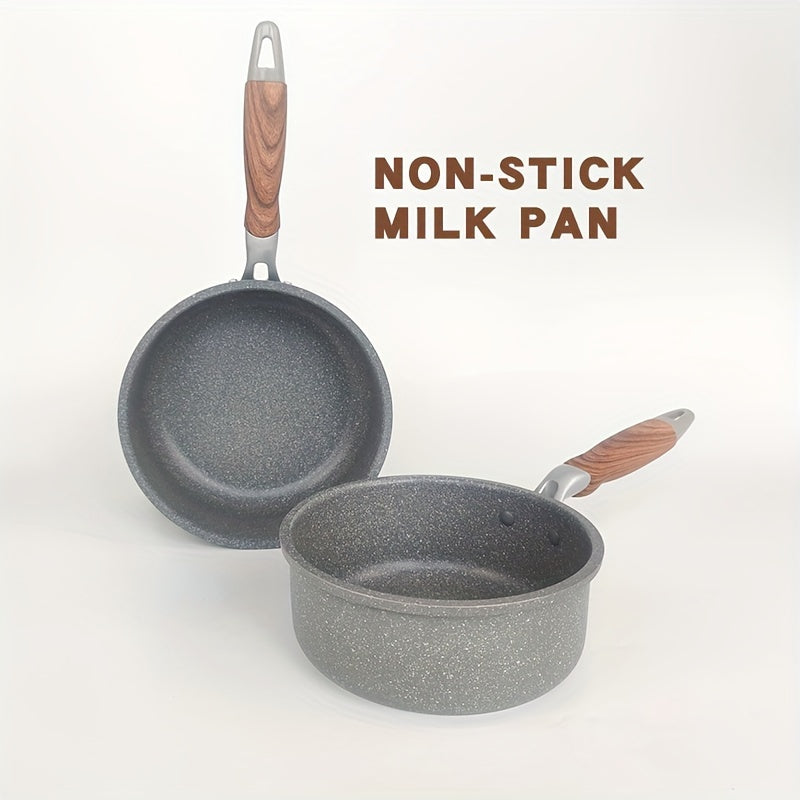 Olla de aluminio para sopa y leche con tapa de vidrio, antiadherente, fácil de limpiar para tortillas, sopas, fideos