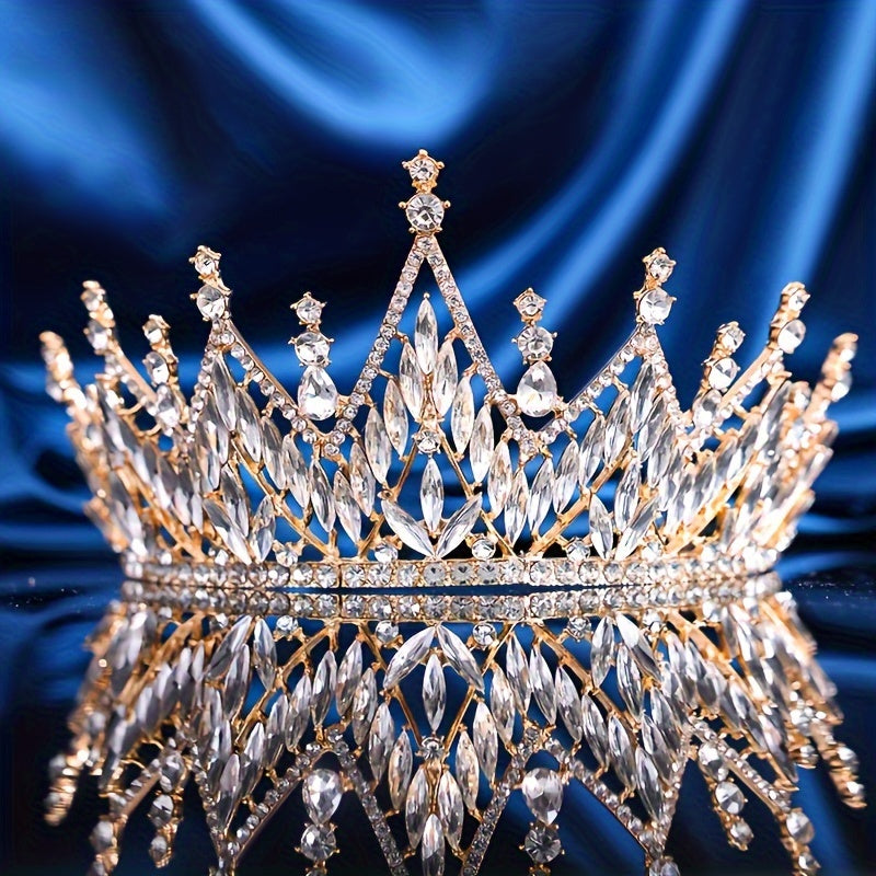 Vintage to'yli tiara alloy kristal taqini romantik qirolicha uslubi ayollar uchun