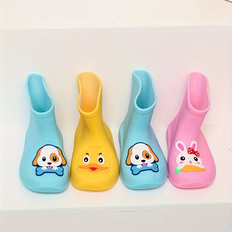 Kids Boys Cartoon Animal Waterproof PVC Short Rain Boots Lightweight Durable Outdoor Play