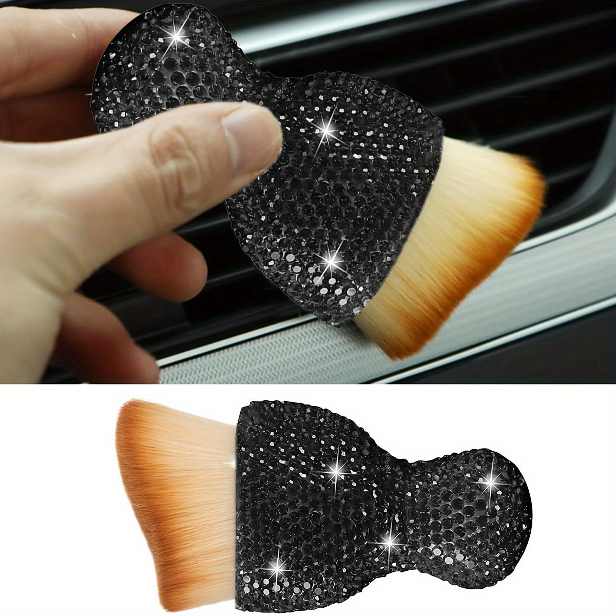 Car Interior Detailing Brush Plastic Dusting Tool Soft Bristle Compact