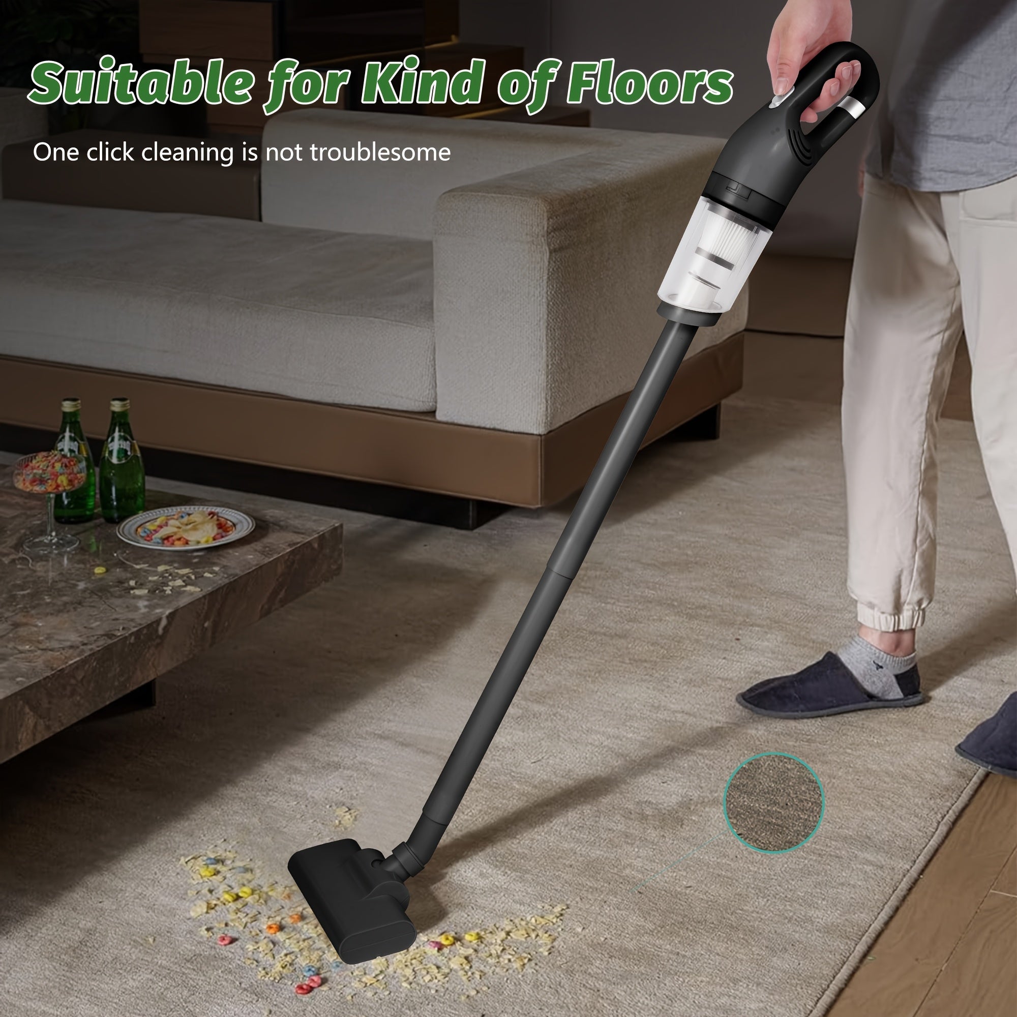 Cordless Handheld Stick Vacuum Cleaner for Pet Hair and Carpets 15Min Runtime