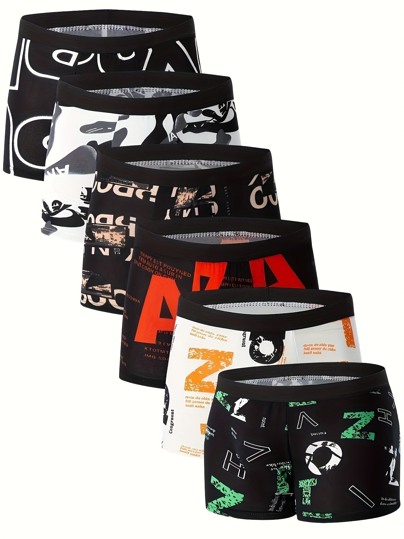 Erkaklar modasi harf naqshli sport ichki kiyimlari, nafas oladigan va qulay.