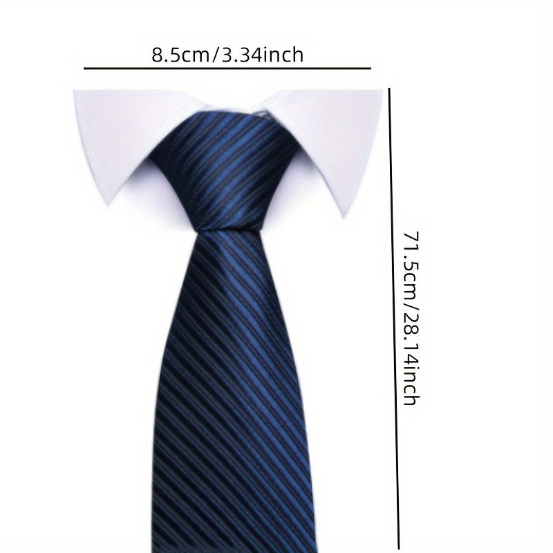 Men's Tie Set with Cufflinks Square Scarf Tie Clip and Gift Box