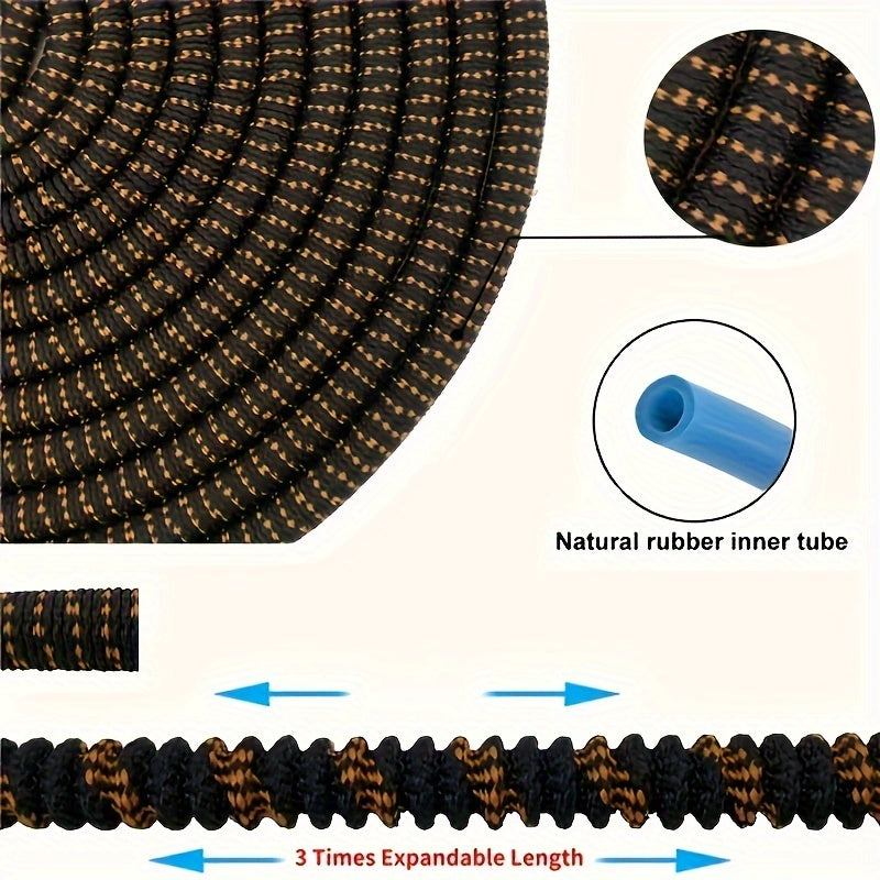 3x kengaytiriladigan rezina bog 'shlangi, yumshoq sug'oruvchi va universal ulashuvchilar bilan