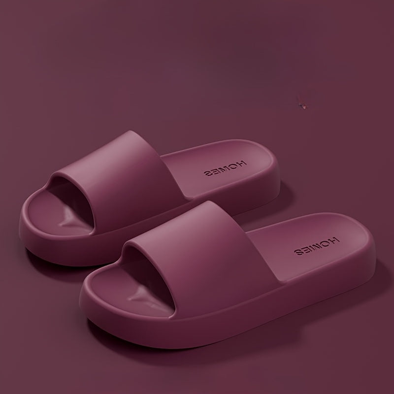 Oddiy Qattiq Rangli EVA Slaydlar - Yumshoq, Sirpanmaydigan Ichki Poyabzallar Har Mavsumda, Tozalash Oson.