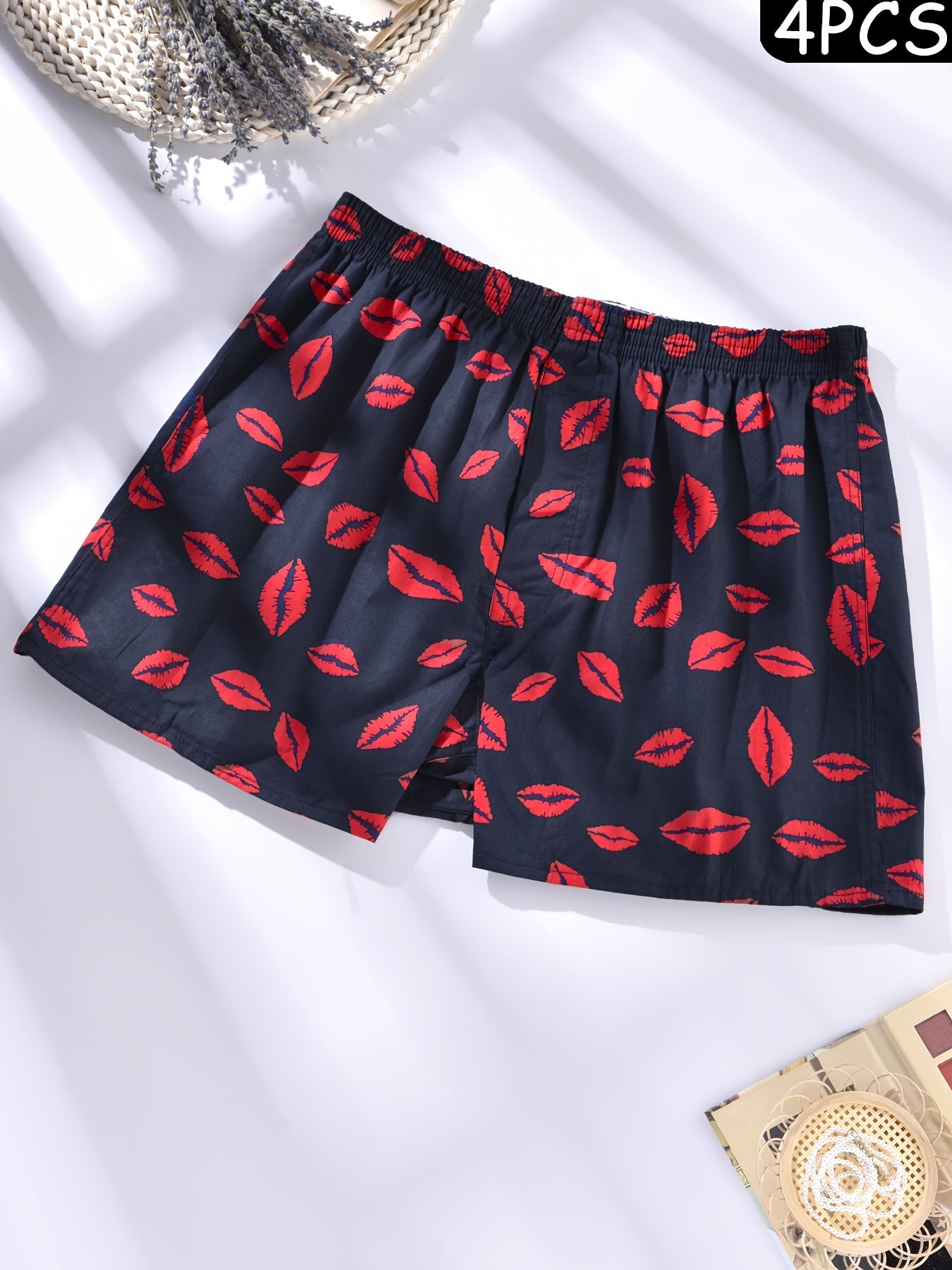 Men's Cotton Boxer Briefs 4 Pack Breathable Comfortable Casual Sports Lounge