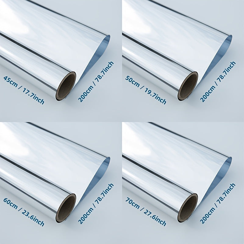 Silver Glass Insulation Film for Sunrooms Peel and Stick UV Blocking Window Film 3Mil Thickness