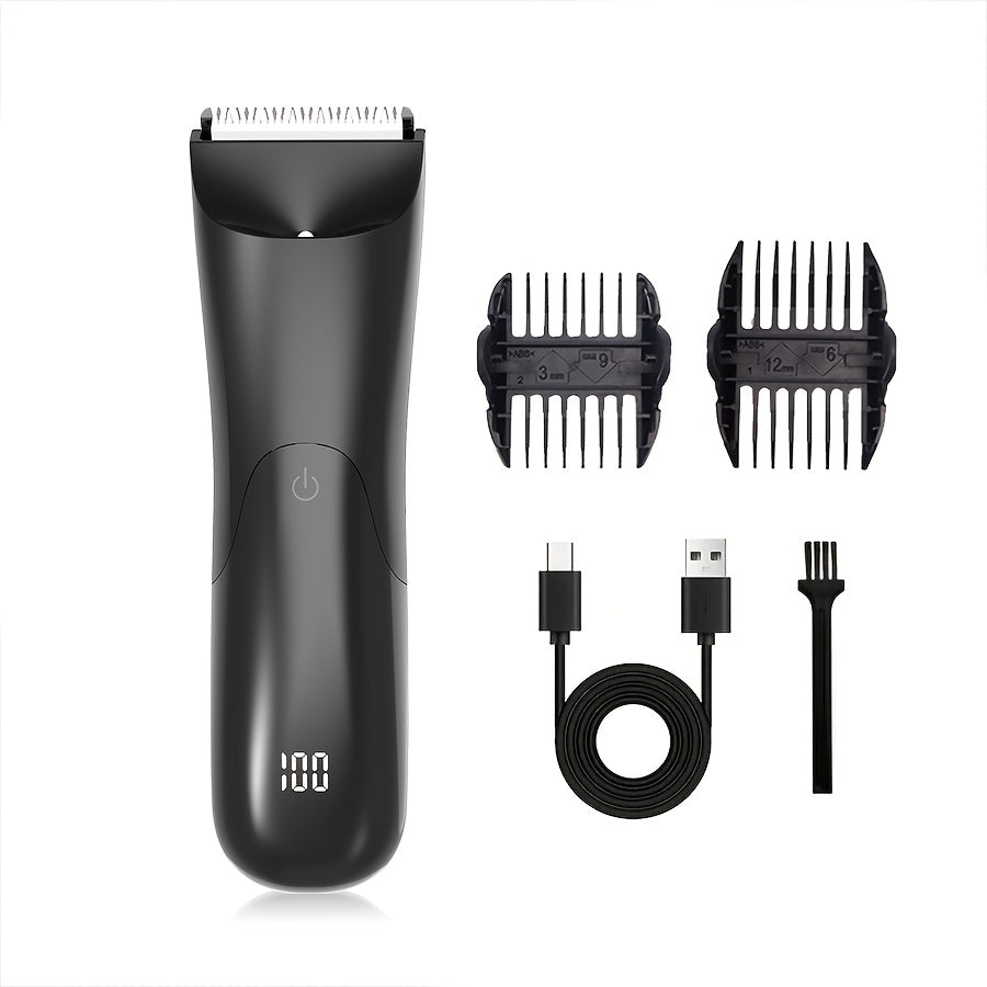 Мужской электробритва и триммер для тела, перезаряжаемый через USB, керамическое лезвие, полное тело ухода