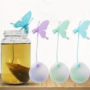 Transparent Butterfly-Shaped Silicone Tea Infuser Reusable Loose Leaf Strainer