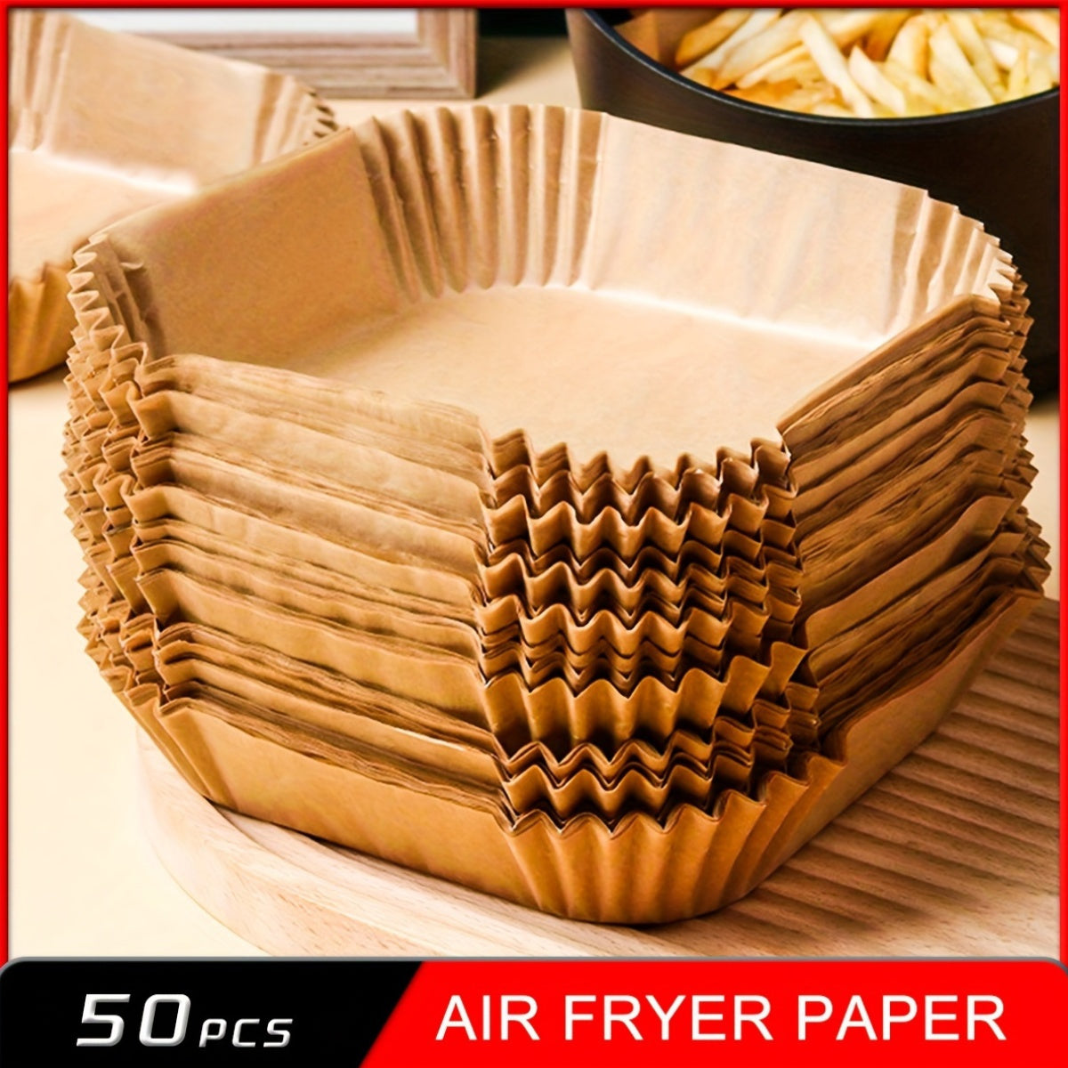 Non-Stick Disposable Paper Pads for Air Fryers Oven Microwave Square Baking