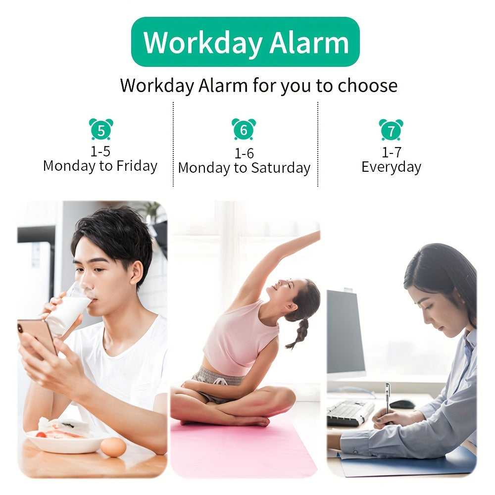 Reloj despertador con proyector de espejo LED multifuncional con carga USB