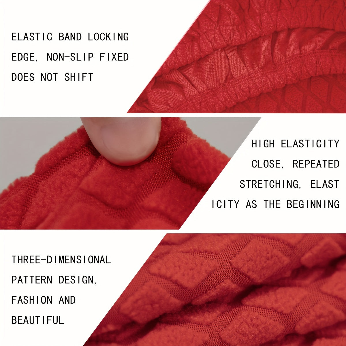 Stretchable Jacquard Diamond Pattern Stool Cover Elastic Fit Machine Washable for Round High-Legged Stools