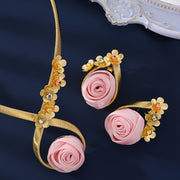 Gold-Plated Jewelry Set for Women Middle Eastern Style Wedding and Special Occasion