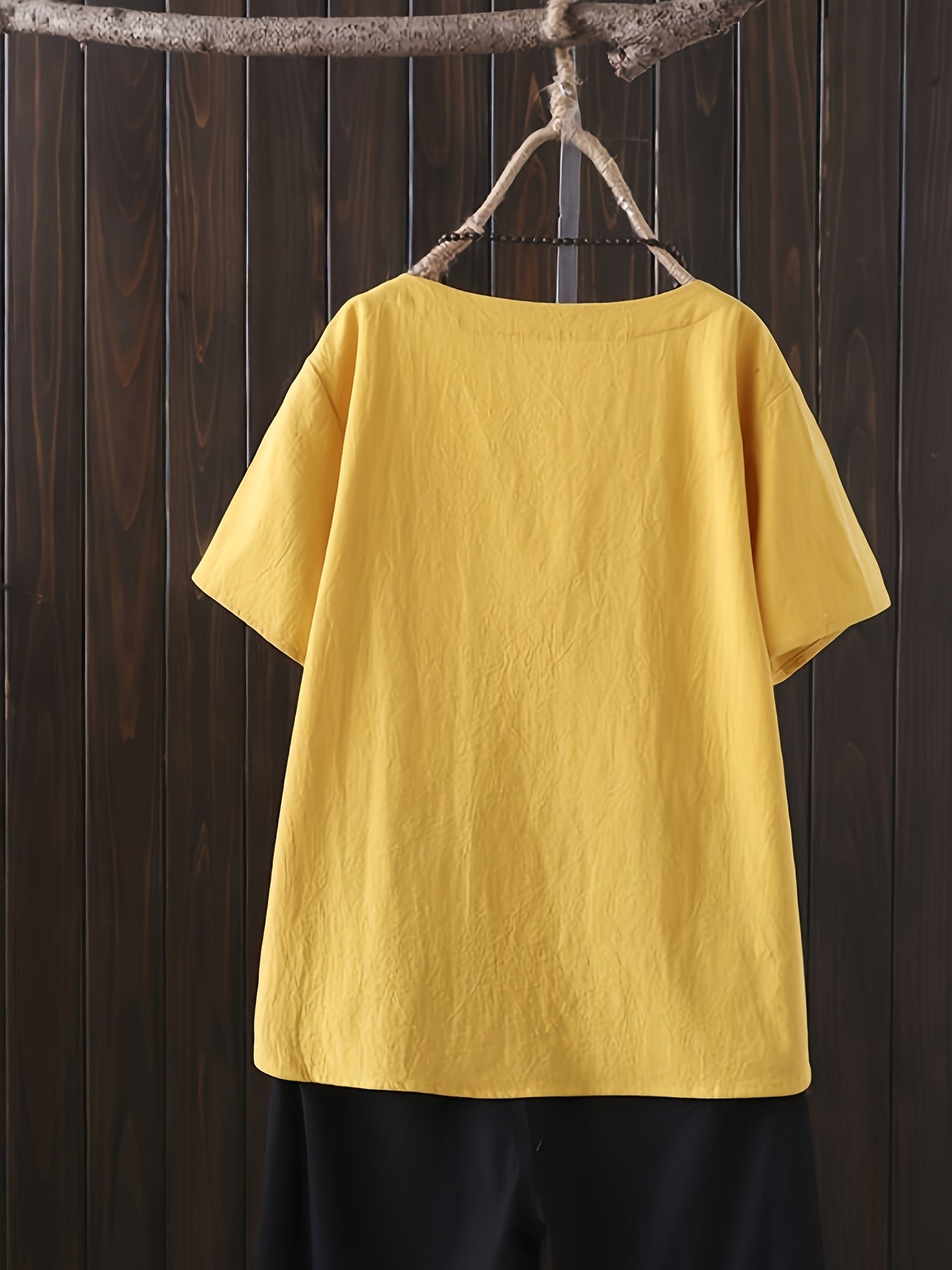 Plus Size Women's Cotton Short Sleeve T-Shirt Casual Loose Fit Summer Print