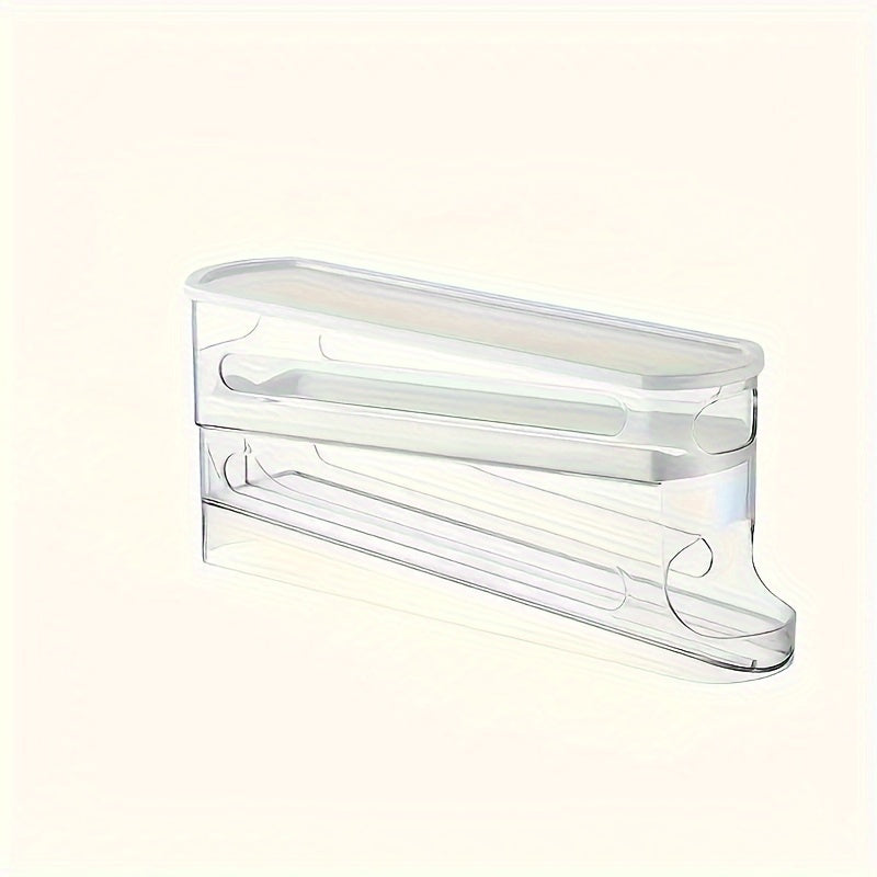 Egg Storage Box Transparent PE With White Lid Reversible Refrigerator Organizer