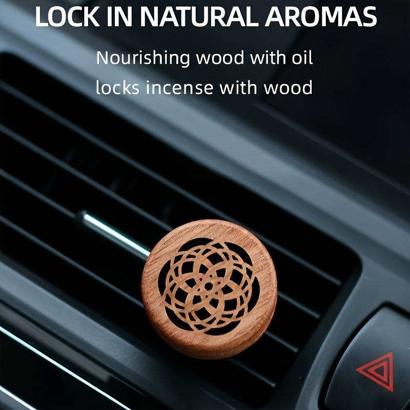 Car Wooden Air Freshener Portable Diffuser Decor for Vehicle and Home