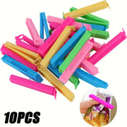Juego de 10 clips reutilizables de plástico para bolsas de comida para almacenamiento de snacks y organización de cocina