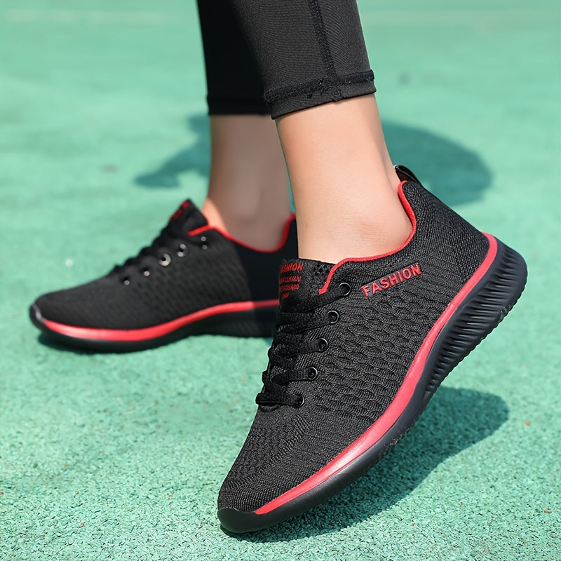 Women's Breathable Lace-Up Casual Sneakers with Soft Sole and Platform