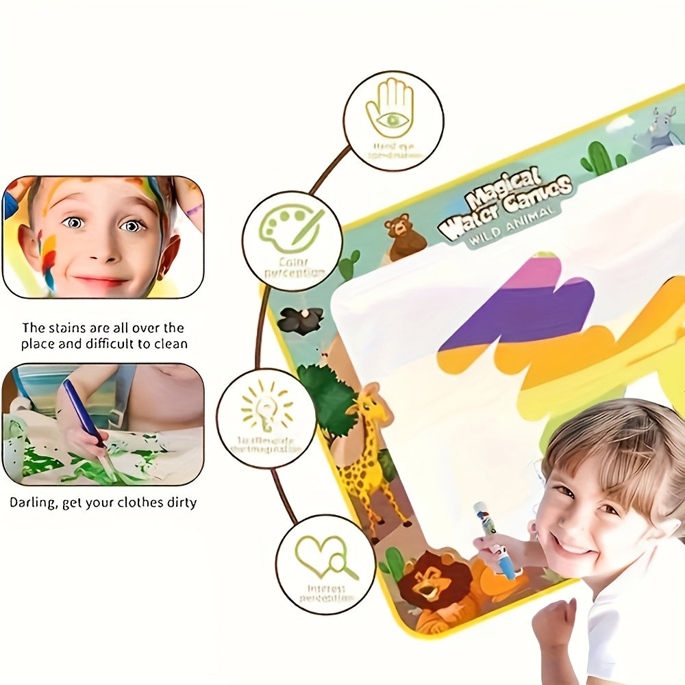 Alfombra mágica reutilizable para niños, para arte con agua sin ensuciar, juego educativo para edades de 3 a 6 años