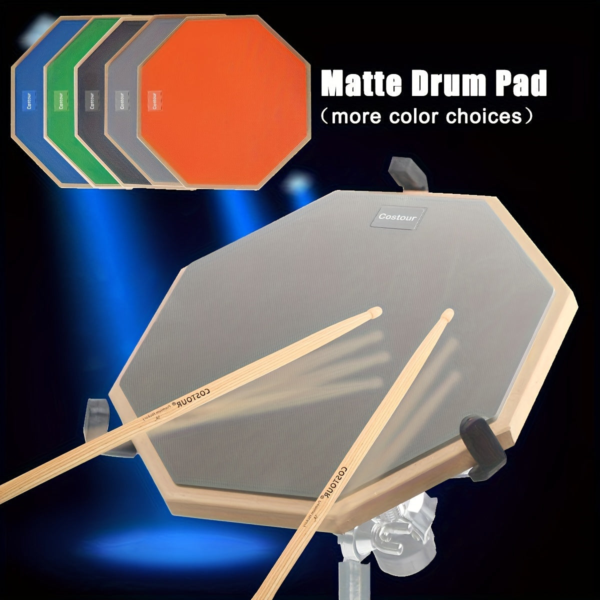 8-Inch Drum Pad for Beginners with Rubber Mute Mat Multi-Color