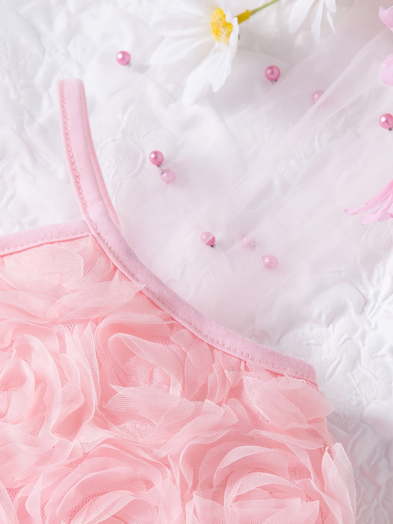 Girls Summer Knee High Dress with Lace and Flared Hem