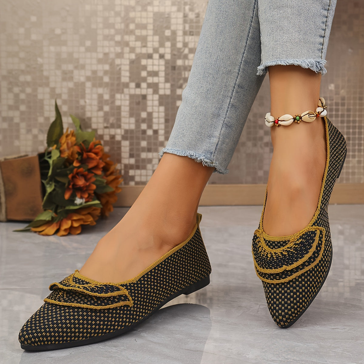 Women's T-Bar Flat Shoes Breathable Fabric Mary Jane All-Season