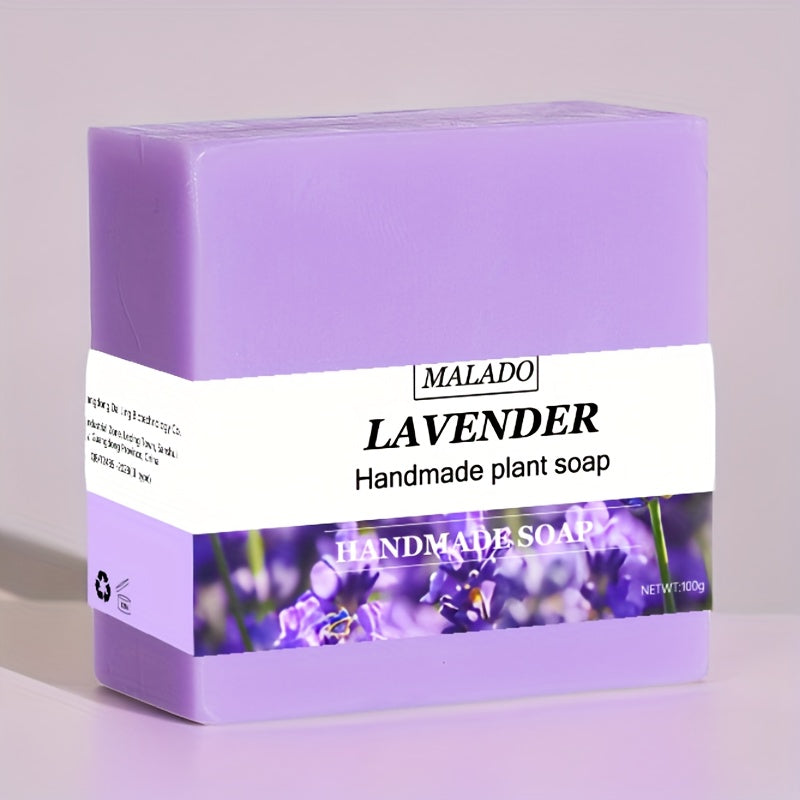 100g Lavanda Efir Moyi Sabuni kattalar uchun, soya qo'shilmasdan qo'l bilan tayyorlangan, lavanda bilan hidlangan, barcha teri turlari uchun mos.