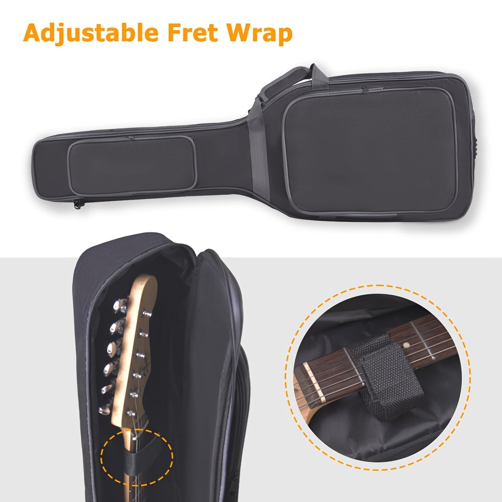 12mm Black Waterproof Electric Guitar Bag with Shockproof Dustproof Portable Storage for Electric Bass