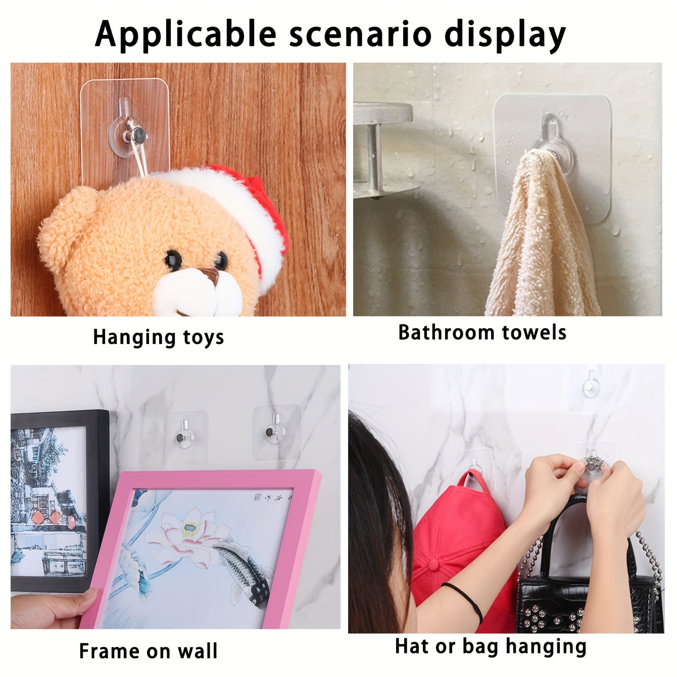 Durable Wall Hooks Set 10/20/40 Pcs Heavy Duty for Hanging Photos and Bathroom Storage