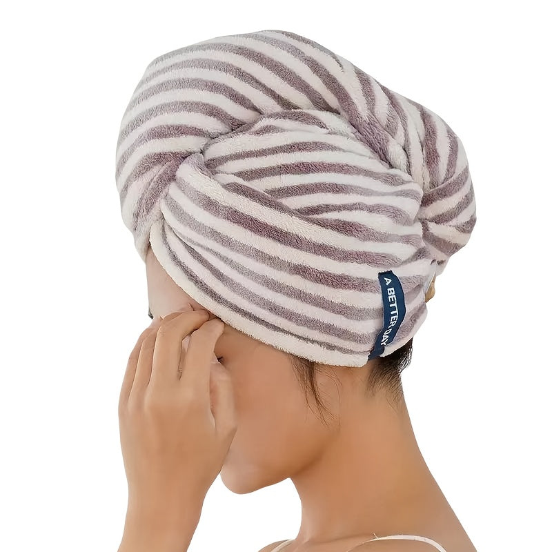 Microfiber Hair Wrap with Low-Lint Polyester Blend for Bathroom and Home Use