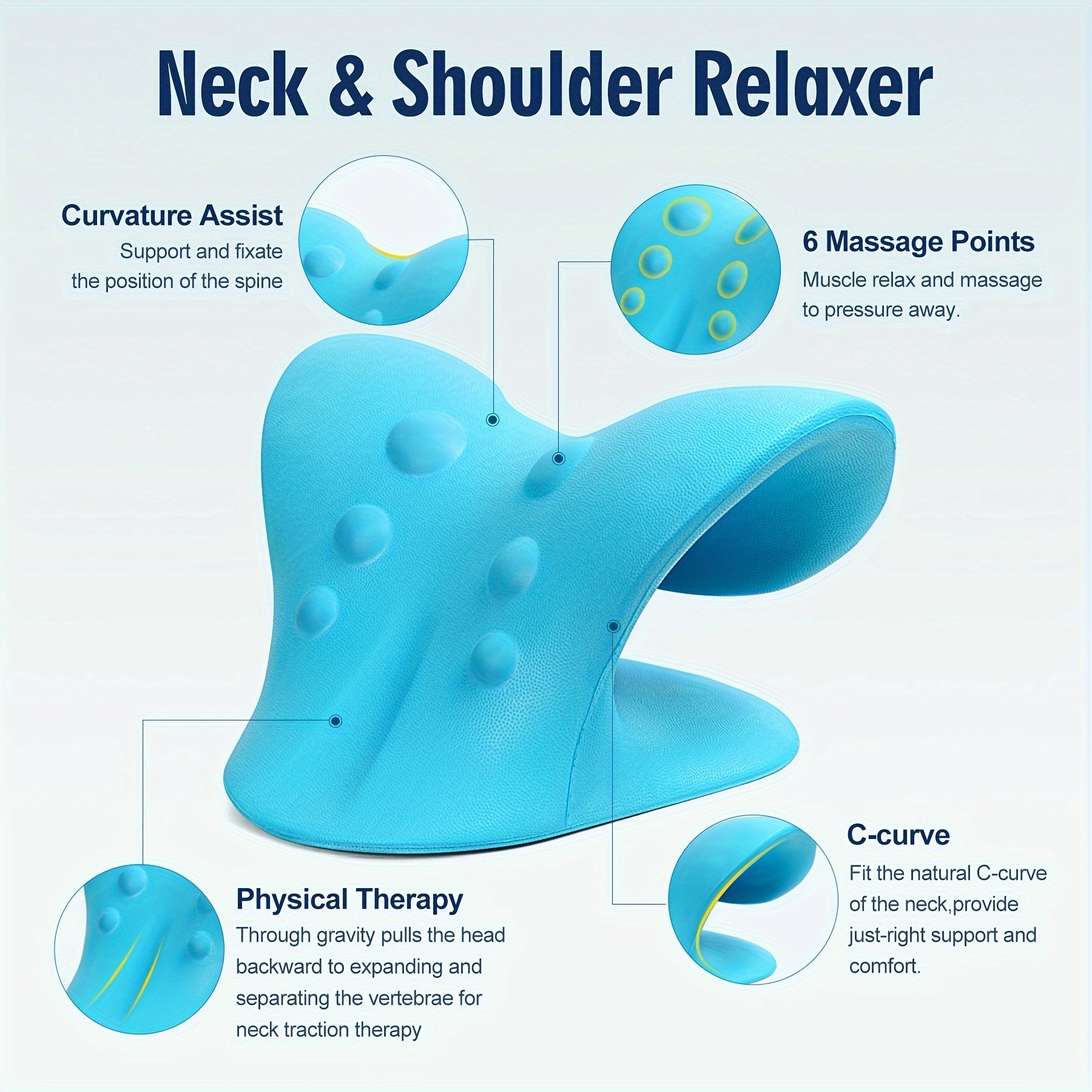 Neck and Shoulder Relaxer C-Shape Cervical Traction Device for Neck and Spine Alignment