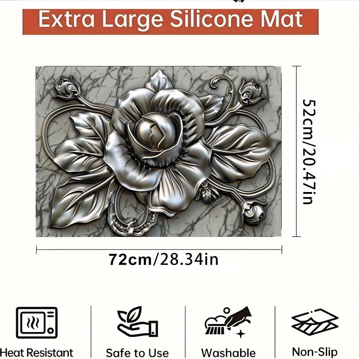 3D Floral Art Gas Stove Burner Cover Heat Resistant Scratch Proof Durable Polyester