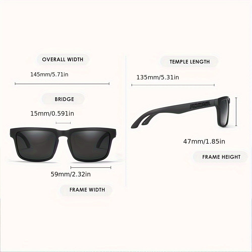 Square Polarized Colorful Sunglasses for Men Fashion Hip Hop Photo Props Stylish Accessories