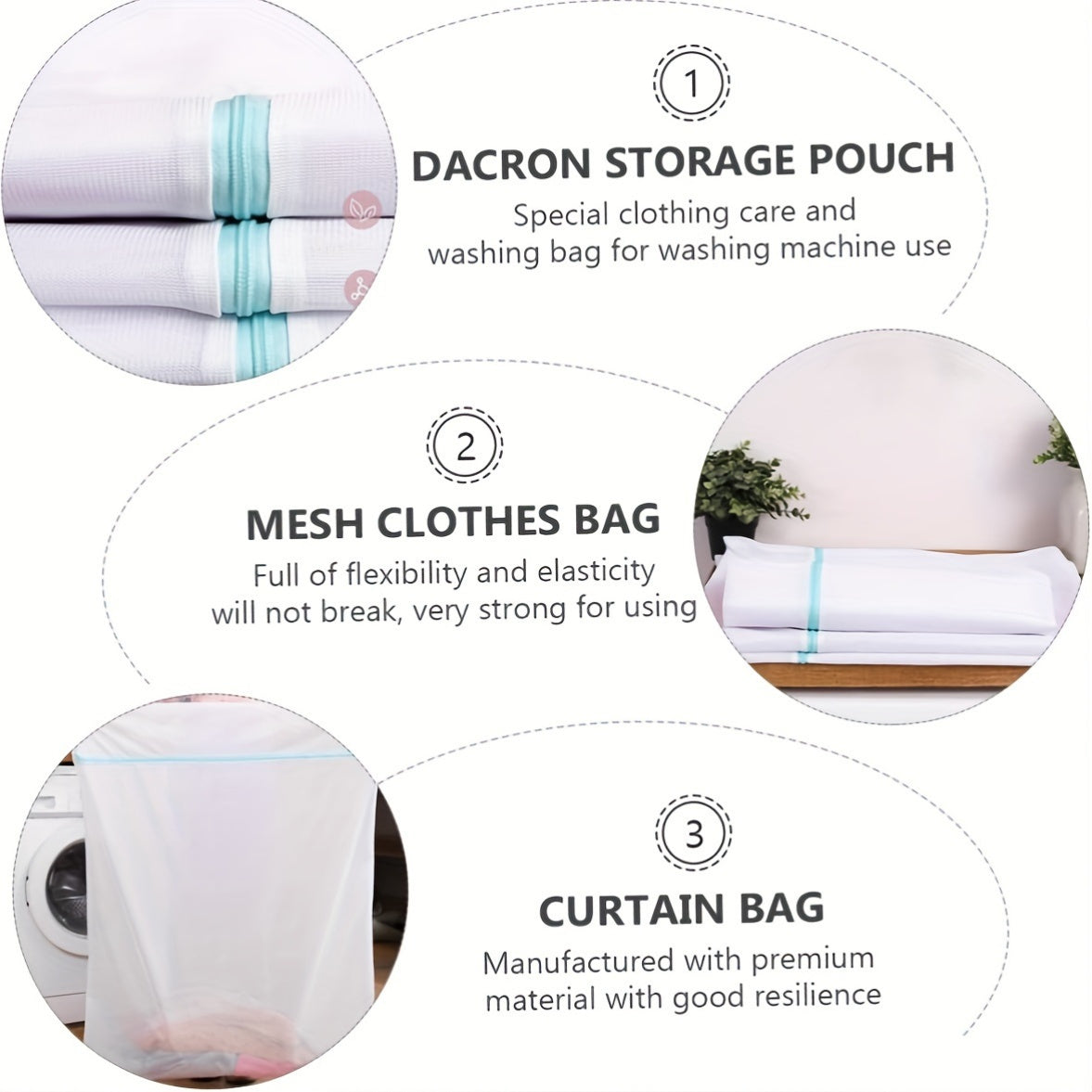 Bolsa de lavandería de malla de poliéster grande 90x110cm con cremallera para ropa y ropa de cama