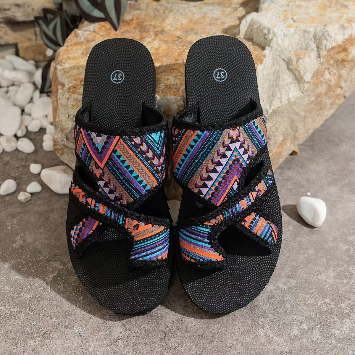 Women's Mesh Slip-On Sandals with Non-Slip Rubber Sole and Flat Heel